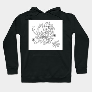 Flowers and maple leaves. Hoodie